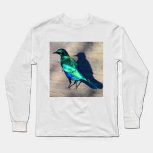 African Blue Starling Bird Long Sleeve T-Shirt